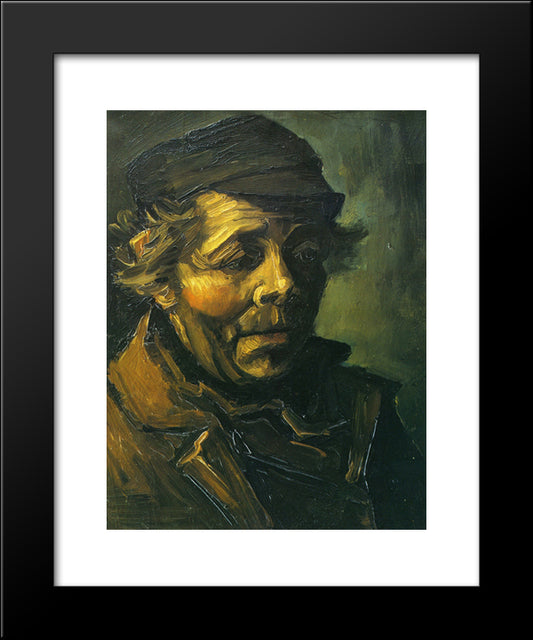 Head Of A Peasant (Study For The Potato Eaters) 20x24 Black Modern Wood Framed Art Print Poster by Van Gogh, Vincent