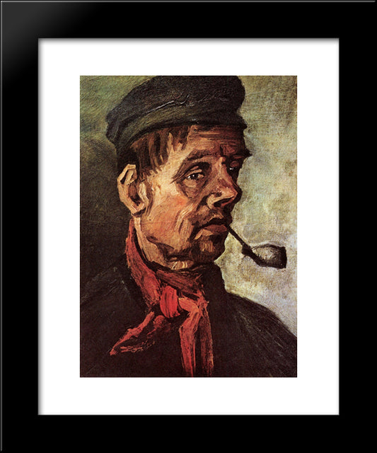 Head Of A Peasant With A Pipe 20x24 Black Modern Wood Framed Art Print Poster by Van Gogh, Vincent