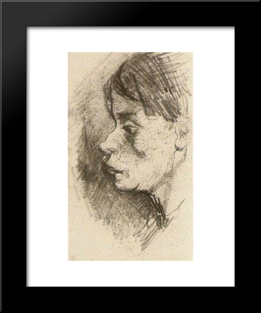 Head Of A Peasant Woman, Bareheaded 20x24 Black Modern Wood Framed Art Print Poster by Van Gogh, Vincent