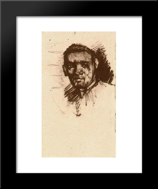 Head Of A Young Man, Bareheaded 20x24 Black Modern Wood Framed Art Print Poster by Van Gogh, Vincent