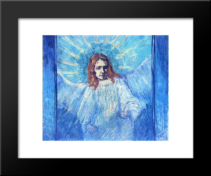 Head Of An Angel, After Rembrandt 20x24 Black Modern Wood Framed Art Print Poster by Van Gogh, Vincent