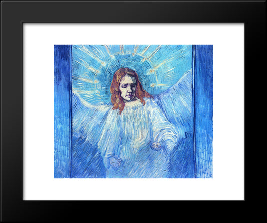 Head Of An Angel, After Rembrandt 20x24 Black Modern Wood Framed Art Print Poster by Van Gogh, Vincent