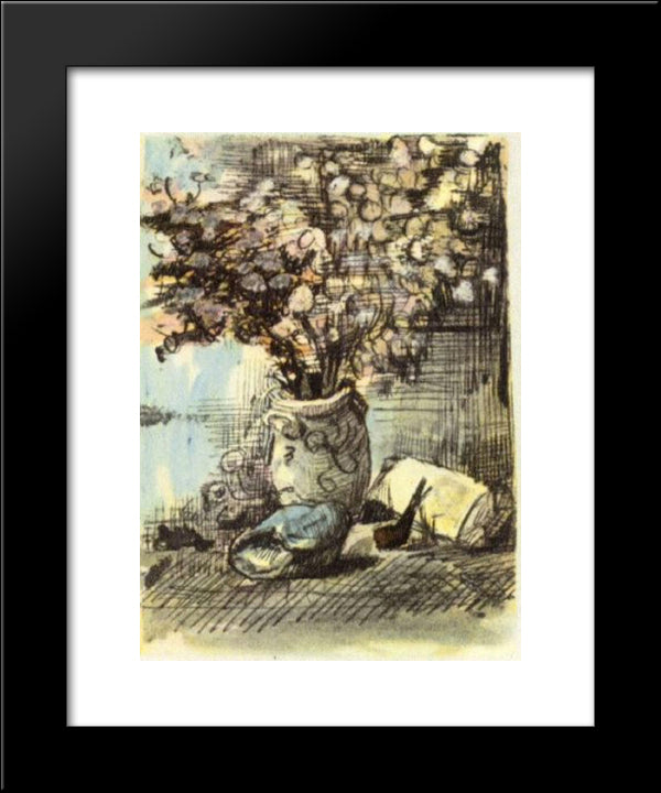 Honesty In A Vase 20x24 Black Modern Wood Framed Art Print Poster by Van Gogh, Vincent