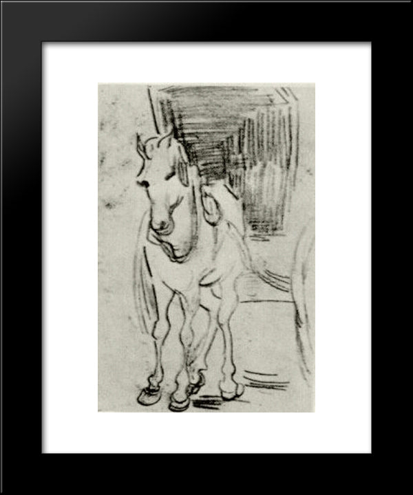 Horse And Carriage 20x24 Black Modern Wood Framed Art Print Poster by Van Gogh, Vincent