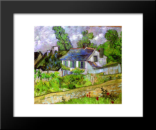 Houses In Auvers 20x24 Black Modern Wood Framed Art Print Poster by Van Gogh, Vincent