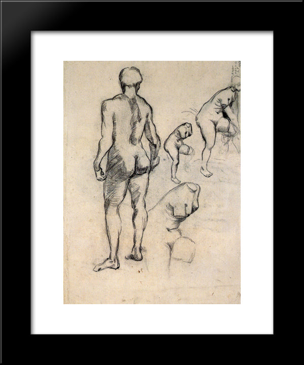 Idol And Sketches Of Venus 20x24 Black Modern Wood Framed Art Print Poster by Van Gogh, Vincent