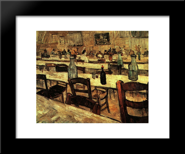 Interior Of A Restaurant In Arles 20x24 Black Modern Wood Framed Art Print Poster by Van Gogh, Vincent