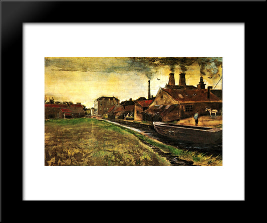 Iron Mill In The Hague 20x24 Black Modern Wood Framed Art Print Poster by Van Gogh, Vincent