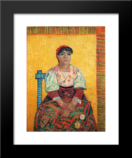 Italian Woman (Agostina Segatori) 20x24 Black Modern Wood Framed Art Print Poster by Van Gogh, Vincent