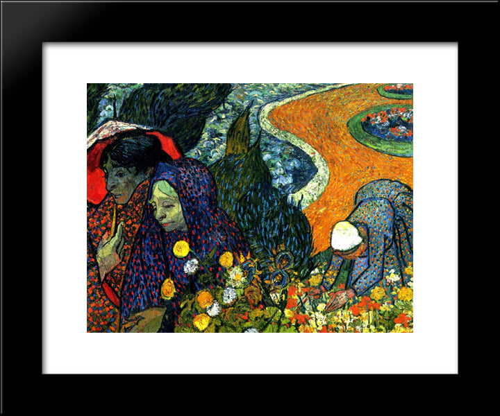 Ladies Of Arles (Memories Of The Garden At Etten) 20x24 Black Modern Wood Framed Art Print Poster by Van Gogh, Vincent