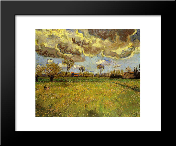 Landscape Under A Stormy Sky 20x24 Black Modern Wood Framed Art Print Poster by Van Gogh, Vincent