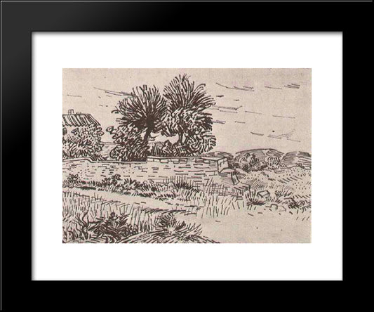 Landscape With The Wall Of A Farm 20x24 Black Modern Wood Framed Art Print Poster by Van Gogh, Vincent