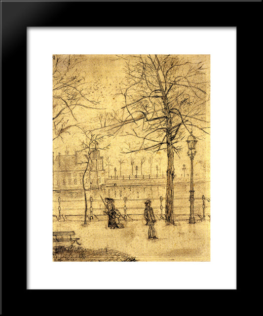 Lange Vijverberg, Hague 20x24 Black Modern Wood Framed Art Print Poster by Van Gogh, Vincent