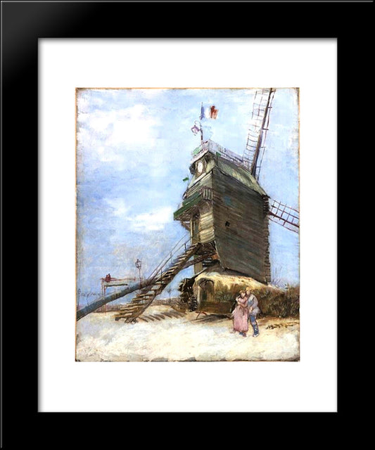 Le Moulin De La Galette 4 20x24 Black Modern Wood Framed Art Print Poster by Van Gogh, Vincent