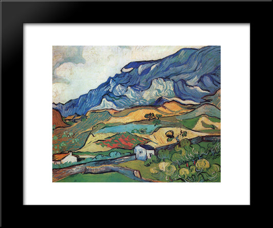 Les Alpilles, Mountain Landscape Near South-Reme 20x24 Black Modern Wood Framed Art Print Poster by Van Gogh, Vincent