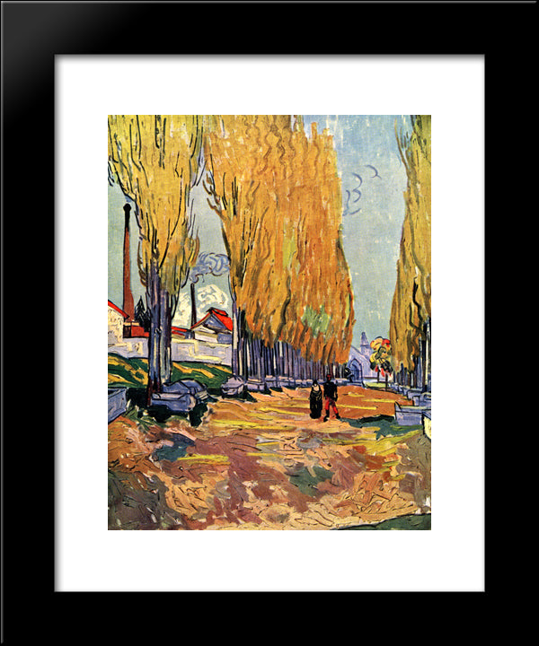 Les Alyscamps 20x24 Black Modern Wood Framed Art Print Poster by Van Gogh, Vincent