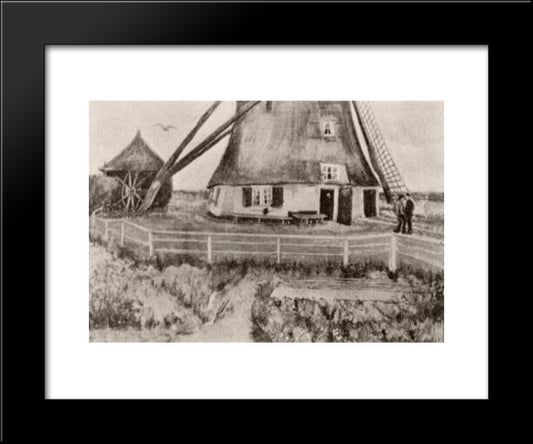 Lower Part Of The Windmill De Laakmolen 20x24 Black Modern Wood Framed Art Print Poster by Van Gogh, Vincent