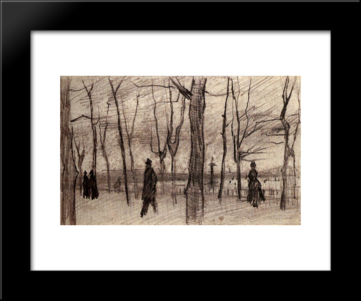 Luxembourg Garden In Paris 20x24 Black Modern Wood Framed Art Print Poster by Van Gogh, Vincent