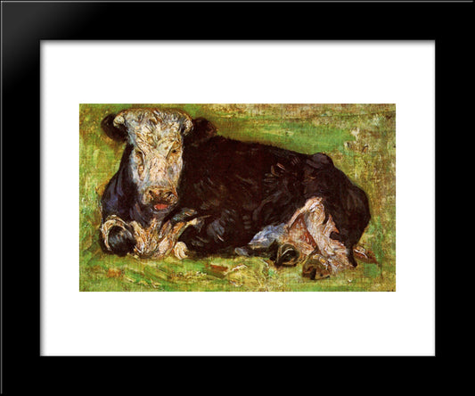 Lying Cow 20x24 Black Modern Wood Framed Art Print Poster by Van Gogh, Vincent