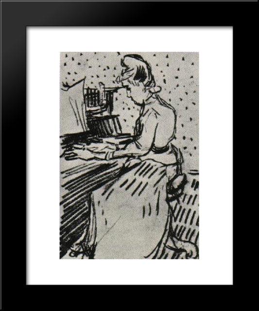 Mademoiselle Gachet At The Piano 20x24 Black Modern Wood Framed Art Print Poster by Van Gogh, Vincent