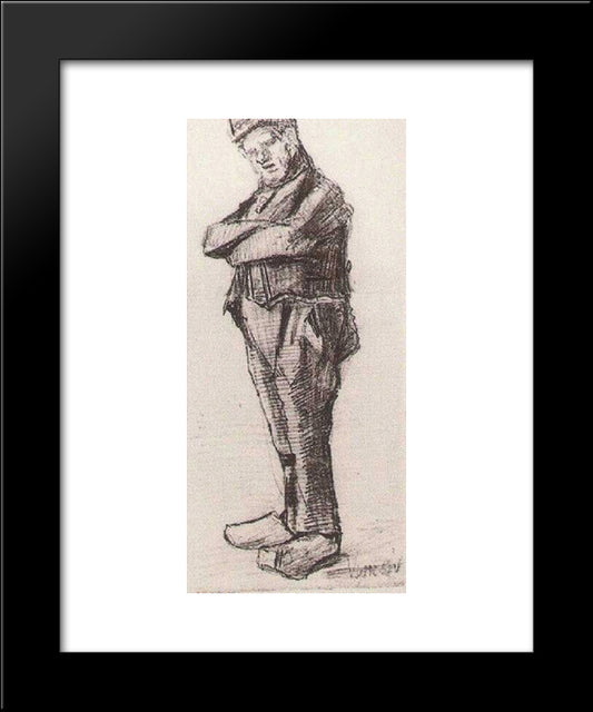 Man, Standing With Arms Folded 20x24 Black Modern Wood Framed Art Print Poster by Van Gogh, Vincent