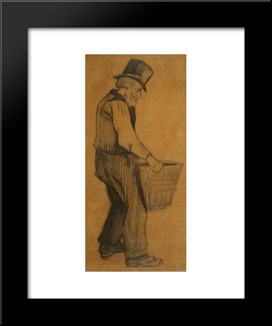 Man Carrying Peat 20x24 Black Modern Wood Framed Art Print Poster by Van Gogh, Vincent