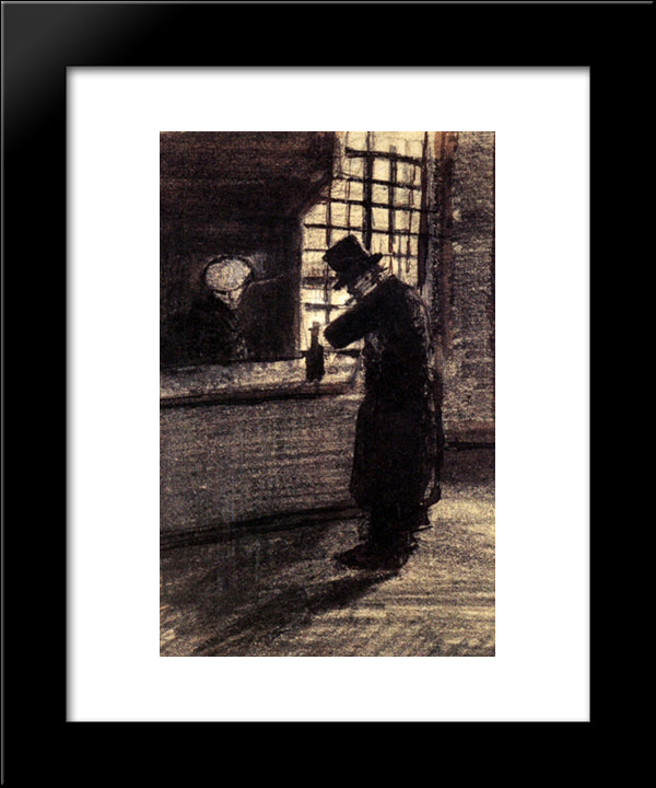 Man In A Village Inn 20x24 Black Modern Wood Framed Art Print Poster by Van Gogh, Vincent