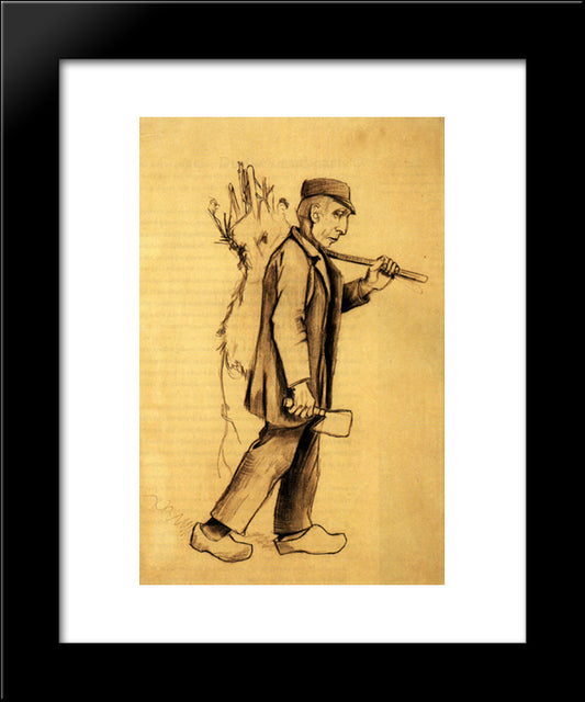 Man With A Sack Of Wood 20x24 Black Modern Wood Framed Art Print Poster by Van Gogh, Vincent