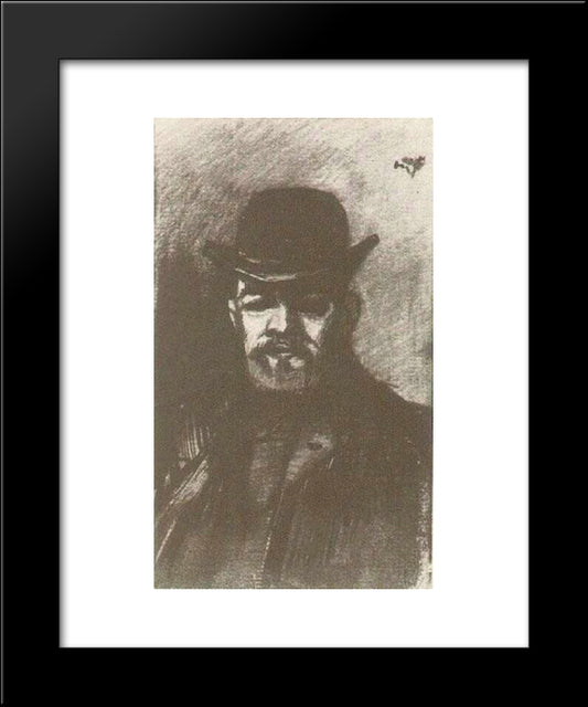 Man With Bowler 20x24 Black Modern Wood Framed Art Print Poster by Van Gogh, Vincent