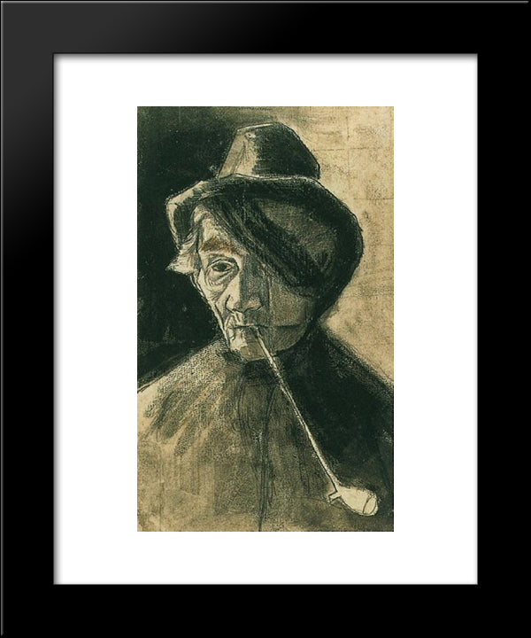 Man With Pipe And Eye Bandage 20x24 Black Modern Wood Framed Art Print Poster by Van Gogh, Vincent