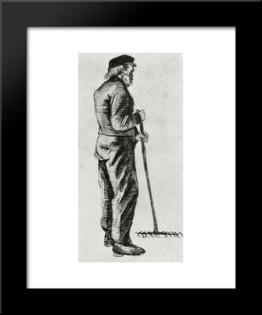 Man With Rake 20x24 Black Modern Wood Framed Art Print Poster by Van Gogh, Vincent