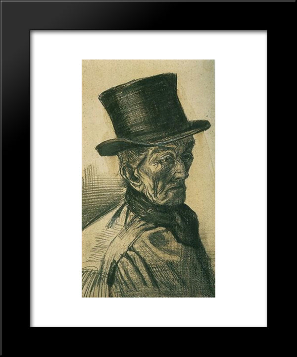 Man With Top Hat 20x24 Black Modern Wood Framed Art Print Poster by Van Gogh, Vincent