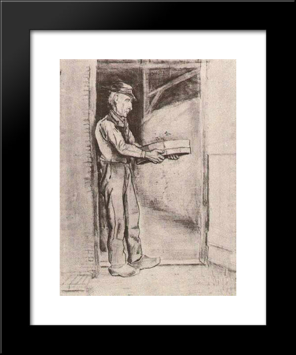 Man With Winnow 20x24 Black Modern Wood Framed Art Print Poster by Van Gogh, Vincent