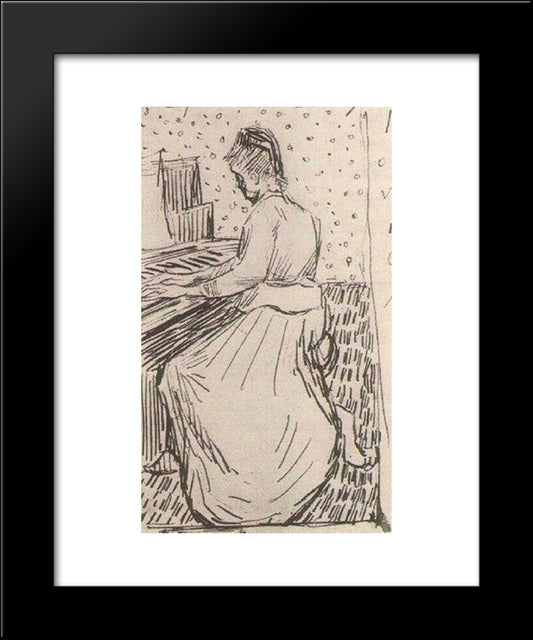 Marguerite Gachet At The Piano 20x24 Black Modern Wood Framed Art Print Poster by Van Gogh, Vincent