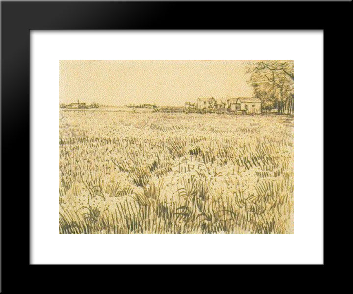 Meadow With Flowers 20x24 Black Modern Wood Framed Art Print Poster by Van Gogh, Vincent