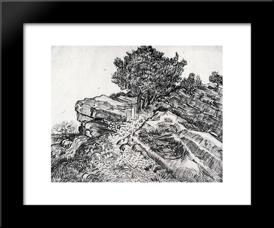 Montmajour 20x24 Black Modern Wood Framed Art Print Poster by Van Gogh, Vincent