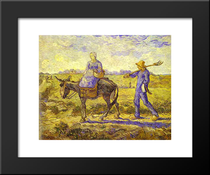 Morning, Going To Work 20x24 Black Modern Wood Framed Art Print Poster by Van Gogh, Vincent