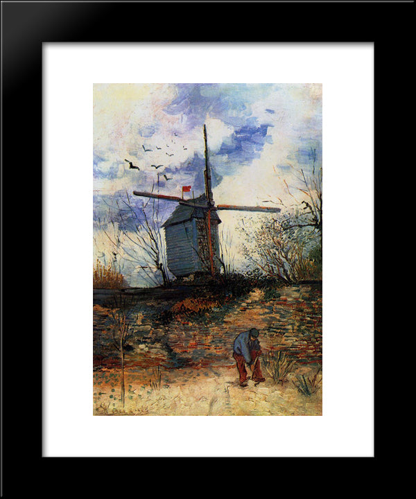 Moulin De La Galette 20x24 Black Modern Wood Framed Art Print Poster by Van Gogh, Vincent