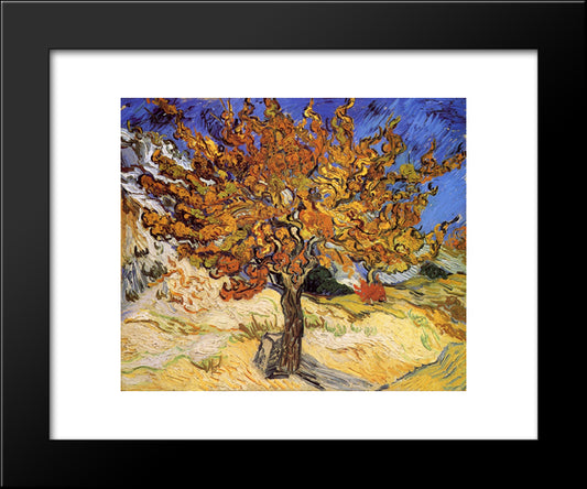 Mulberry Tree 20x24 Black Modern Wood Framed Art Print Poster by Van Gogh, Vincent