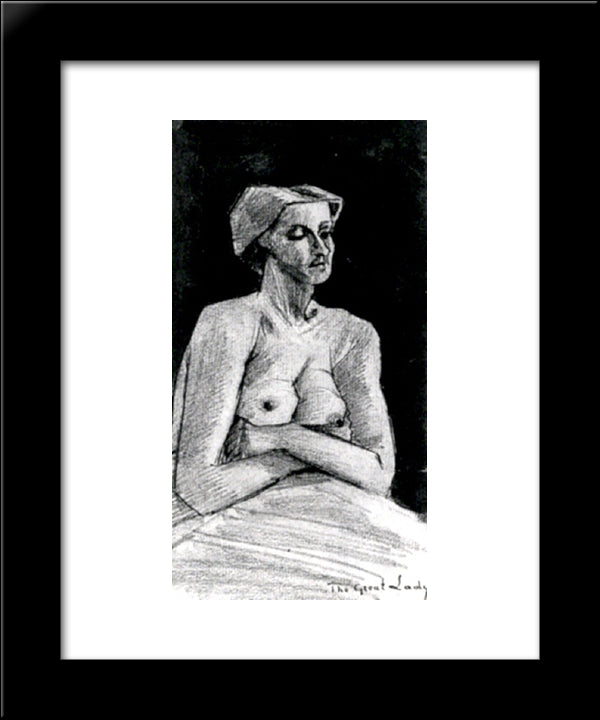 Nude Woman, Half-Length 20x24 Black Modern Wood Framed Art Print Poster by Van Gogh, Vincent