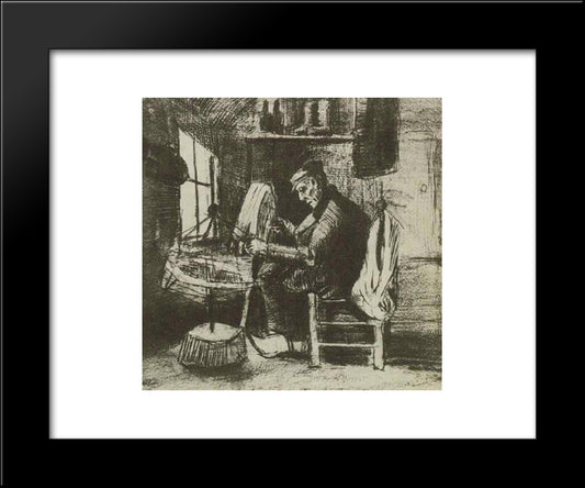 Old Man Reeling Yarn 20x24 Black Modern Wood Framed Art Print Poster by Van Gogh, Vincent