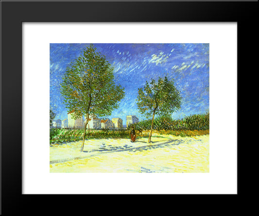 On The Outskirts Of Paris 20x24 Black Modern Wood Framed Art Print Poster by Van Gogh, Vincent