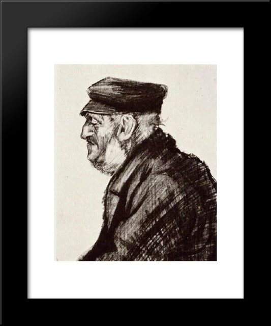 Orphan Man With Cap, Head 20x24 Black Modern Wood Framed Art Print Poster by Van Gogh, Vincent