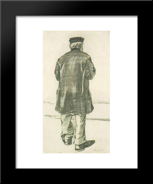 Orphan Man With Cap, Seen From The Back 20x24 Black Modern Wood Framed Art Print Poster by Van Gogh, Vincent