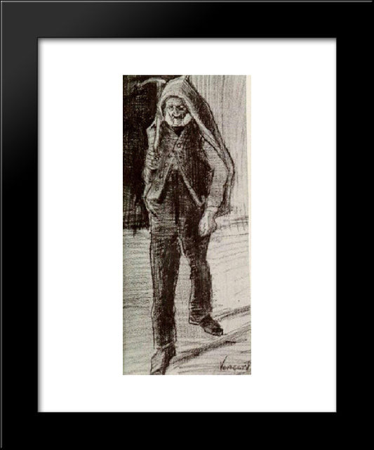 Orphan Man With Pickax On His Shoulder 20x24 Black Modern Wood Framed Art Print Poster by Van Gogh, Vincent