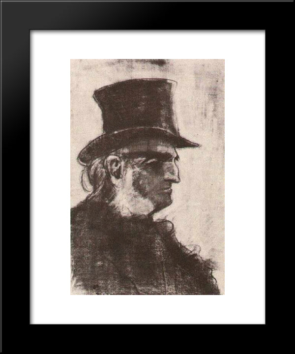 Orphan Man With Top Hat, Head 20x24 Black Modern Wood Framed Art Print Poster by Van Gogh, Vincent