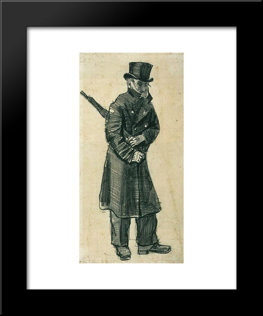 Orphan Man With Top Hat And Umbrella Under His Arm 20x24 Black Modern Wood Framed Art Print Poster by Van Gogh, Vincent