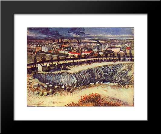 Outskirts Of Paris Near Montmartre 20x24 Black Modern Wood Framed Art Print Poster by Van Gogh, Vincent