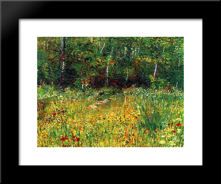 Park At Asnieres In Spring 20x24 Black Modern Wood Framed Art Print Poster by Van Gogh, Vincent