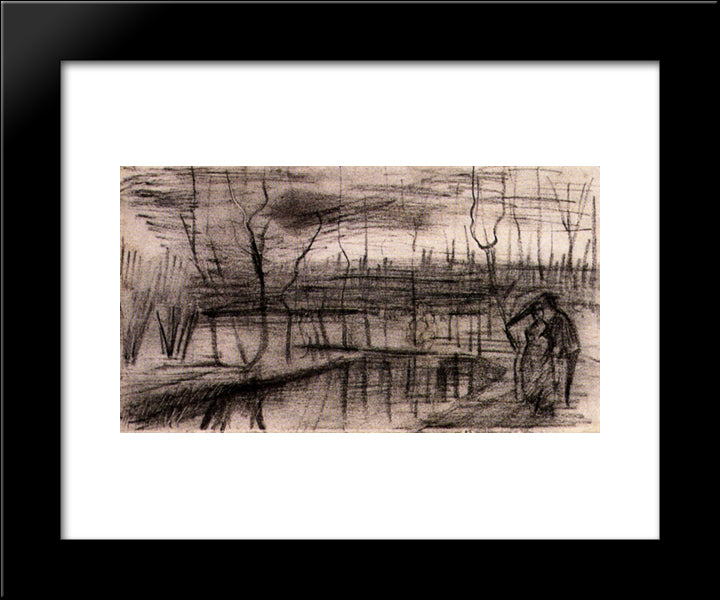 Park With Figures 20x24 Black Modern Wood Framed Art Print Poster by Van Gogh, Vincent